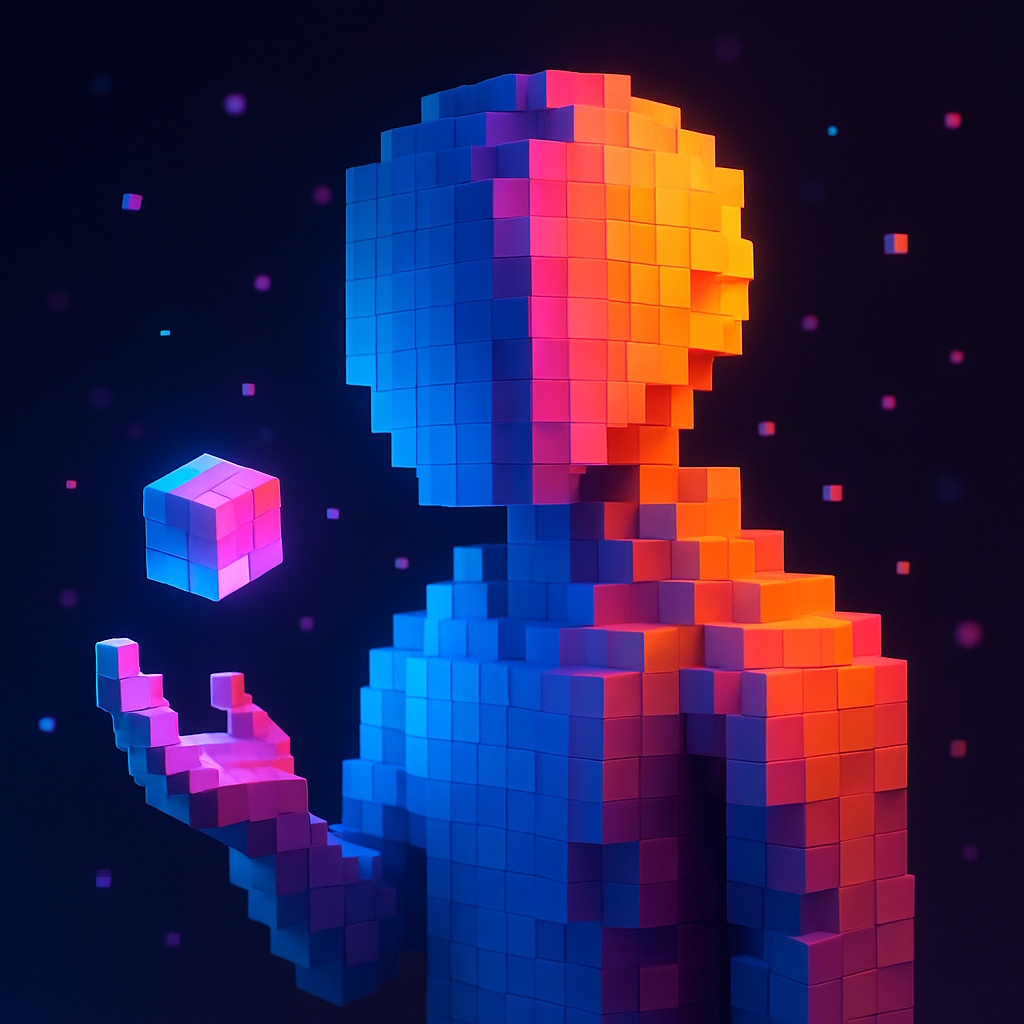 Noisy Pixel character logo